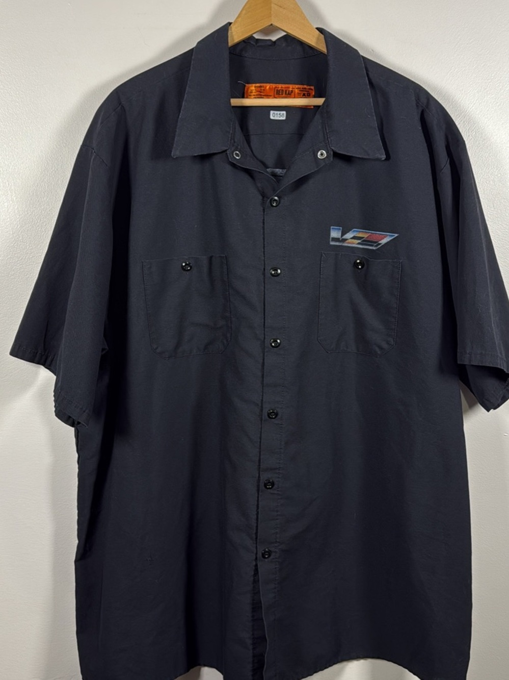 Red Kap Black Short-Sleeve Work Shirt with V-Stripe Chest Logo 3XL